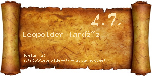 Leopolder Taráz névjegykártya